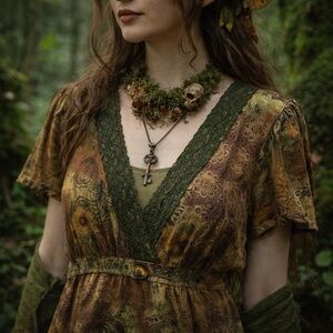 Vintage 90s y2k top womens 18/20 lace forest fairy goblin core babydoll floral